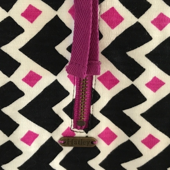 NWOT Hatley Mini dress Geometric Retro Long sleeve Black/white/magenta Size S - Picture 8 of 11